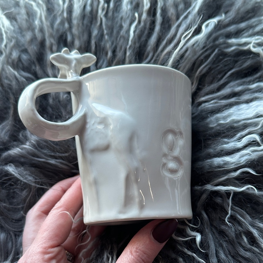 Pottery Barn Giraffe Handle Mug